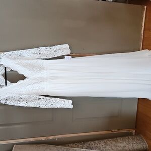 White Lulus Lace Maxi Dress Size Large